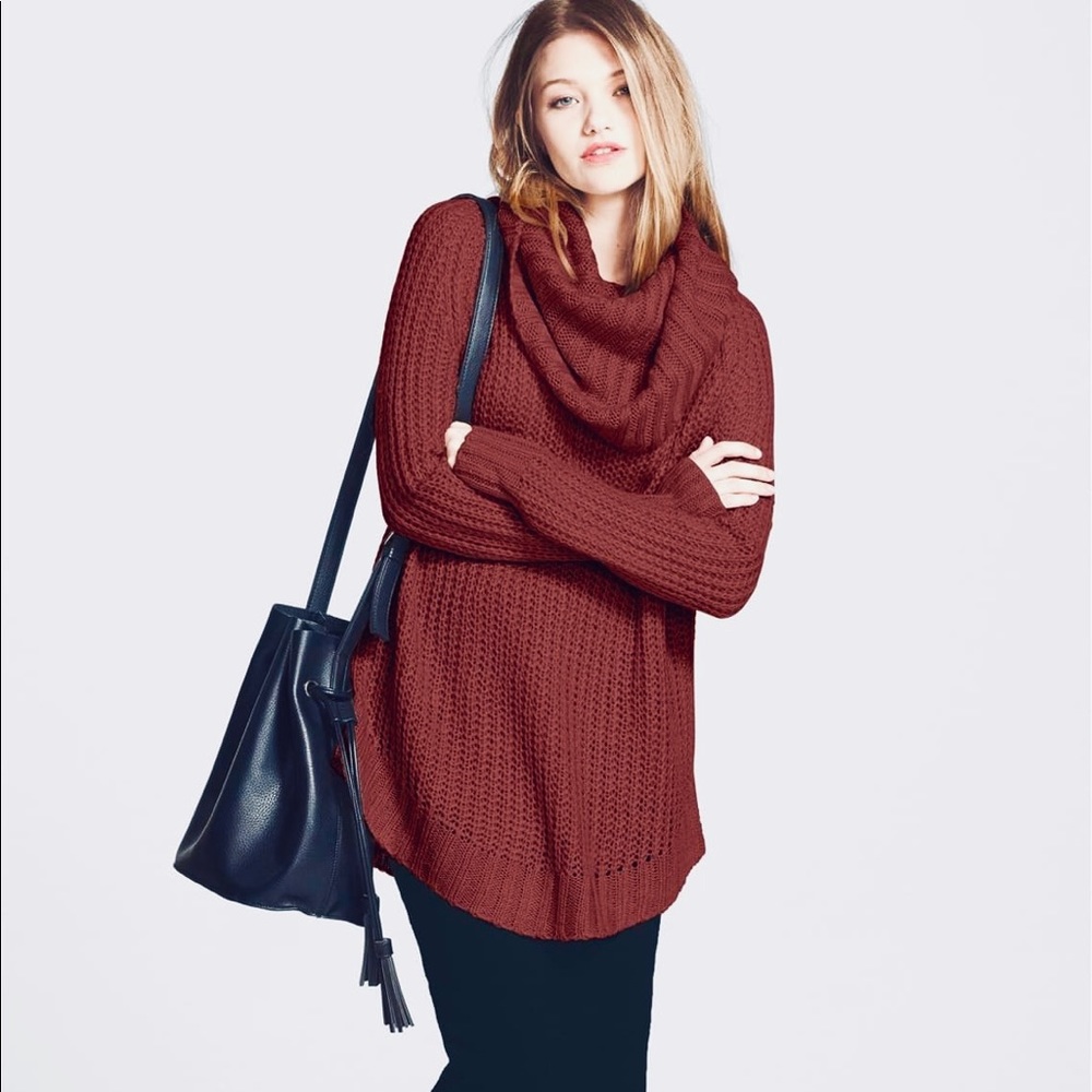 Cowl Neck chunky knit Sweater